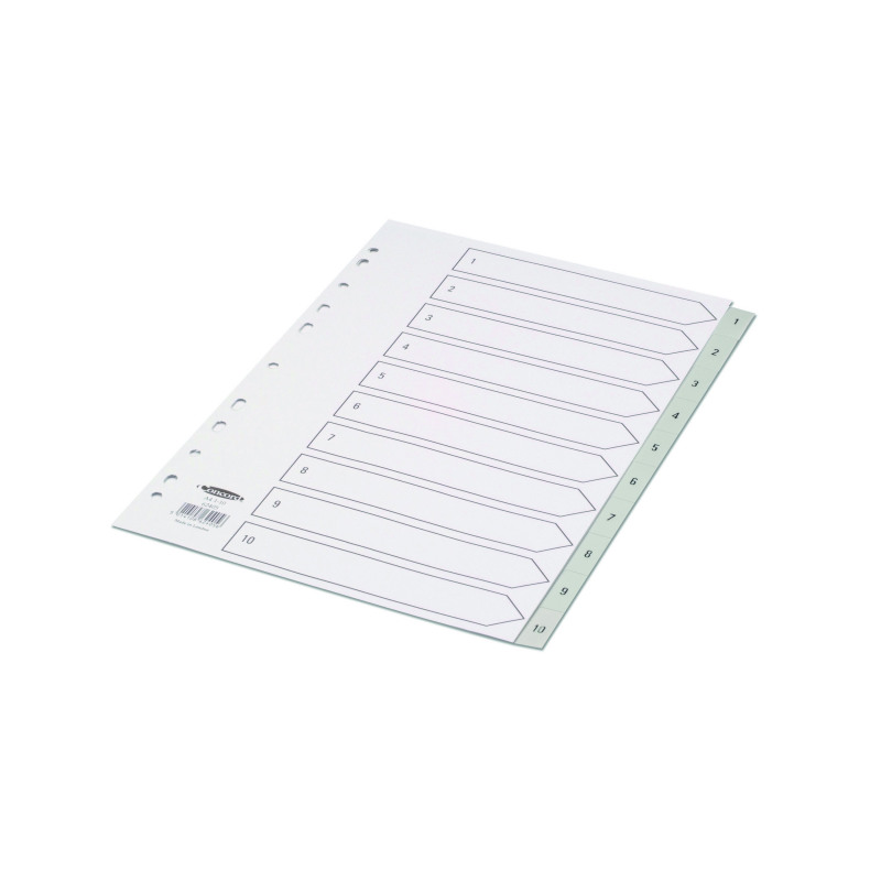 Concord+10-Part+1-10+Index+Polypropylene+A4+Grey+62405