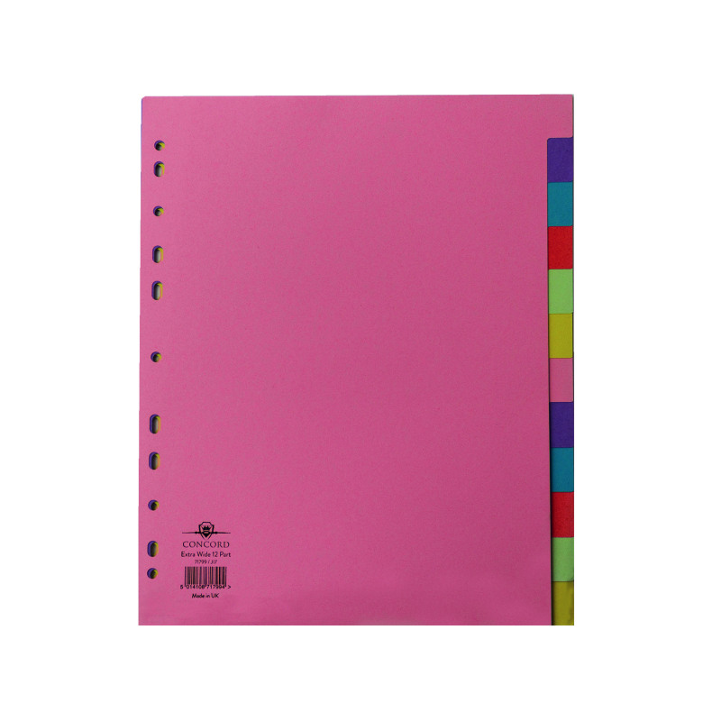 Concord+Divider+12-Part+A4+Extra+Wide+Pastel+Colours+71799%2FJ17