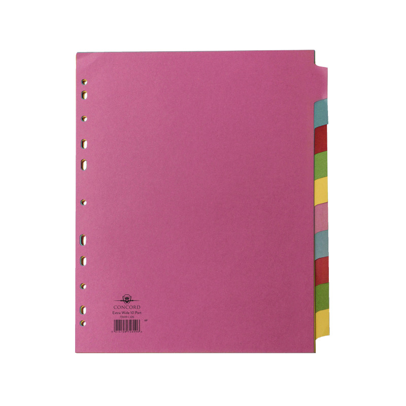 Concord+Divider+10-Part+A4+Extra+Wide+Pastel+Colours+72699%2FJ26