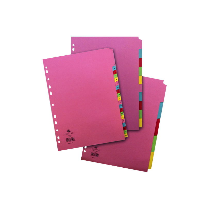 Concord+Reinforced+Divider+5-Part+A4+160gsm+Pastel+Colours+77099