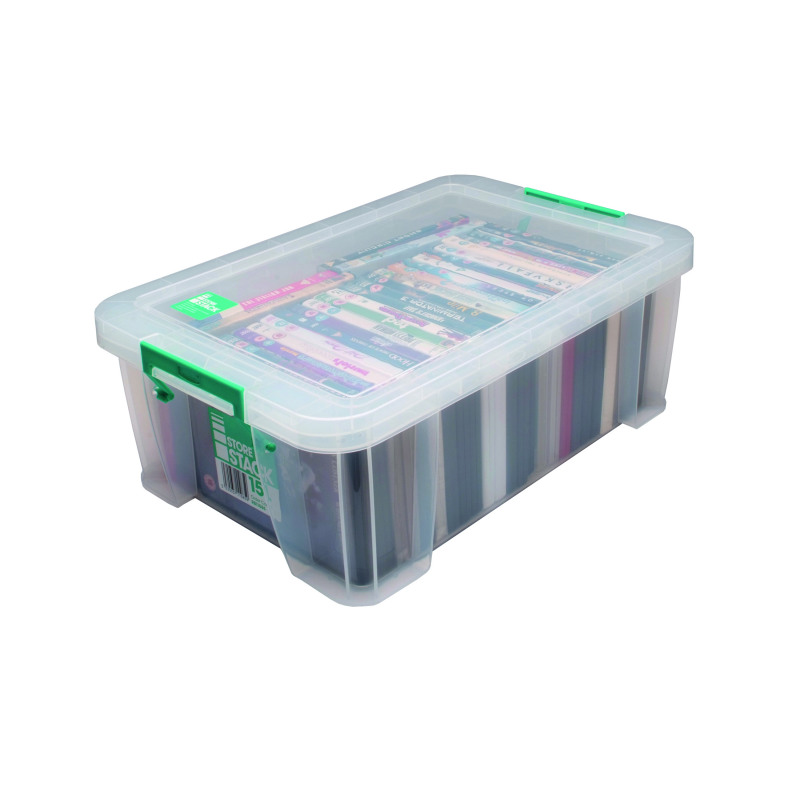 StoreStack+15+Litre+Storage+Box+W300xD470xH170mm+Clear+RB11085