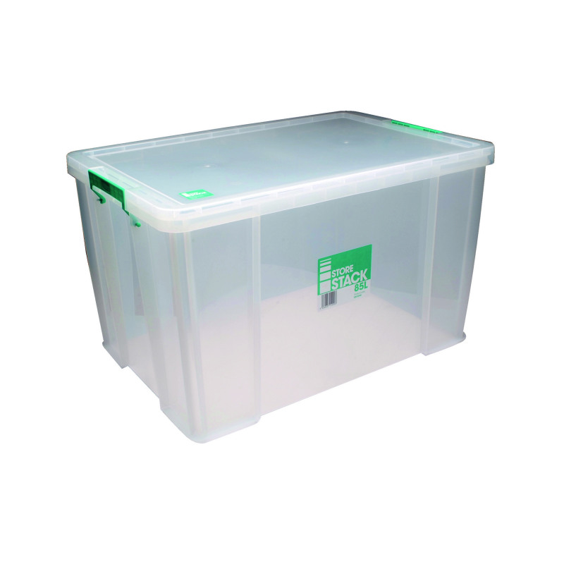 StoreStack+85+Litre+Storage+Box+W660xD440xH390mm+Clear+RB11090
