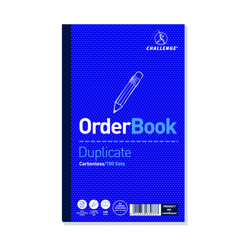Challenge+Carbonless+Duplicate+Order+Book+100+Sets+210x130mm+%28Pack+of+5%29+100080400