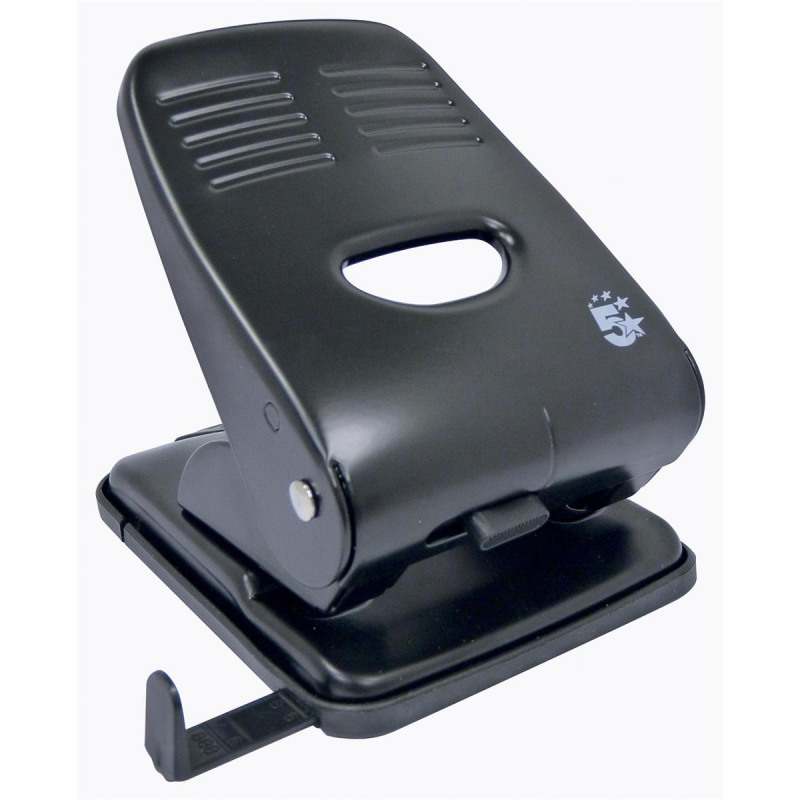 5+Star+Office+Punch+2Hole+Metal+with+Plastic+Base+Capacity+40+Sheets+Black