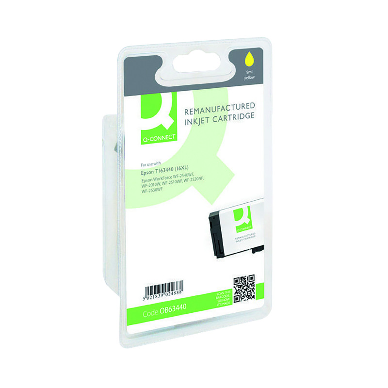 Q-Connect+Epson+16XL+Remanufactured+Inkjet+Cartridge+High+Yield+Yellow+RM-QC-6579-00
