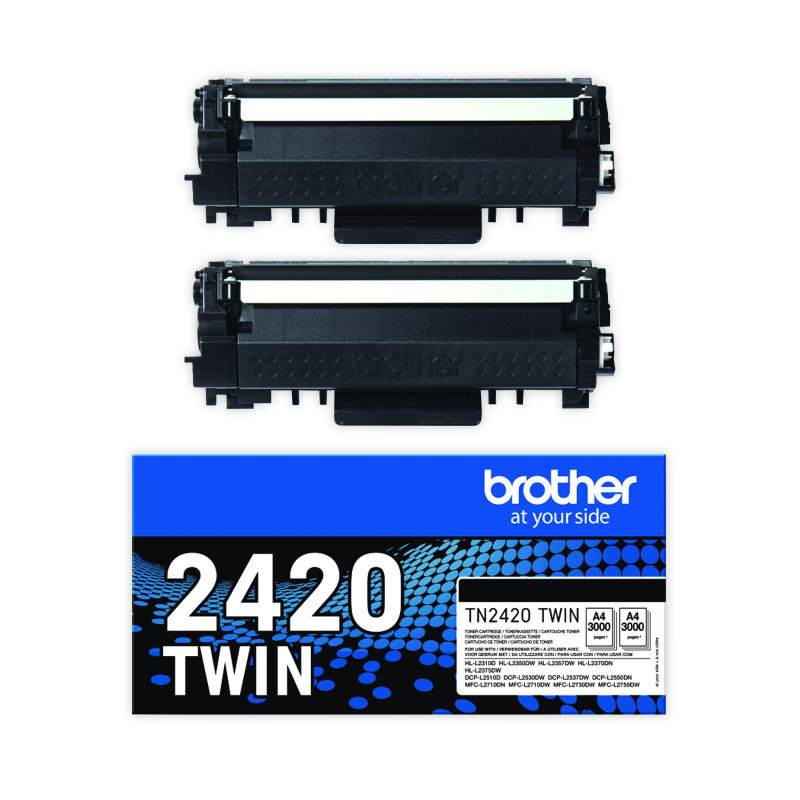 Brother+TN-2420TWIN+Toner+Cartridge+HY+Black+Twinpack+TN2420TWIN
