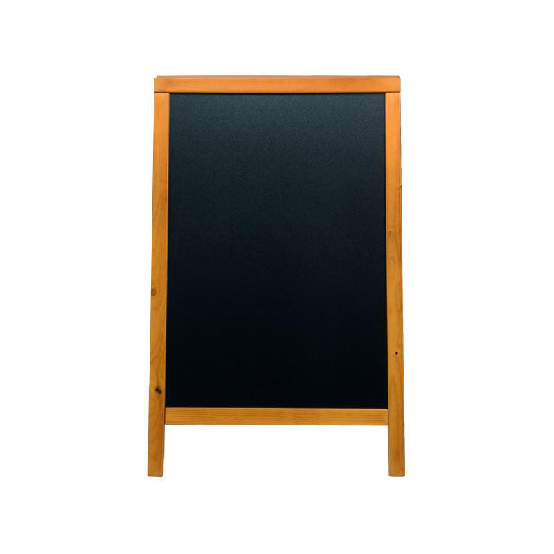 Securit+Duplo+Double-sided+Pavement+Chalkboard+with+Lacquered+Teak+Frame+570x68x895mm+SBDW-TE-85