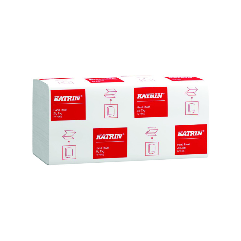 Katrin+Zig+Zag+Hand+Towels+1-Ply+White+%28Pack+of+5000%29+100669