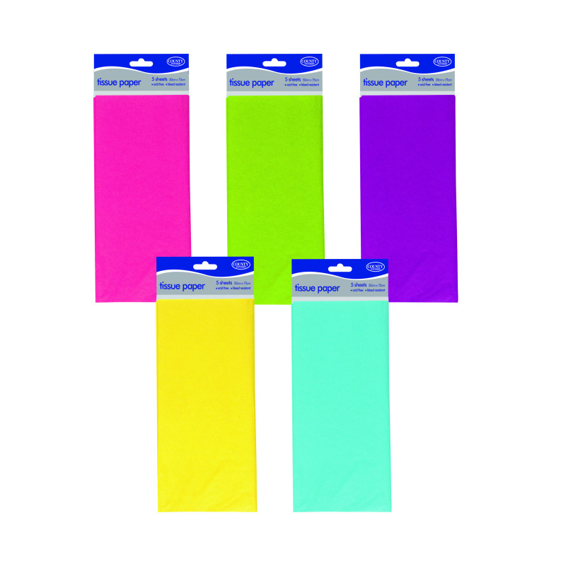County+Stationery+Tissue+Paper+C6+500x750mm+Assorted+x5+%28Pack+of+36%29+C6