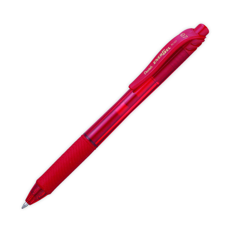 Pentel+EnerGel+X+Retractable+Gel+Pen+Medium+Red+%28Pack+of+12%29+BL107%2F14-B