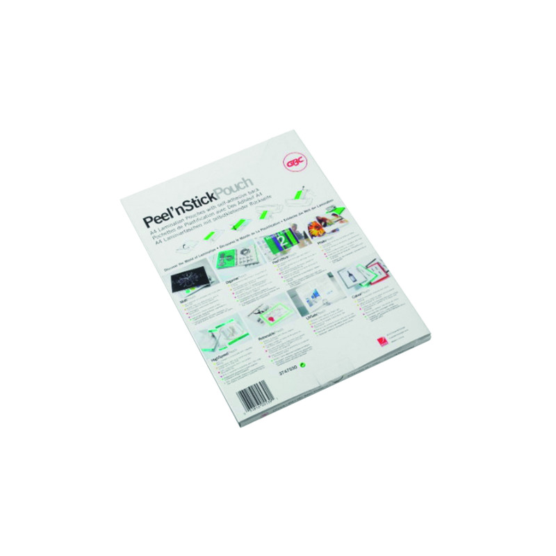 GBC+Peel%26apos%3BnStick+Laminating+Pouch+Gloss+A4+125+Micron+%28Pack+of+100%29+3747243
