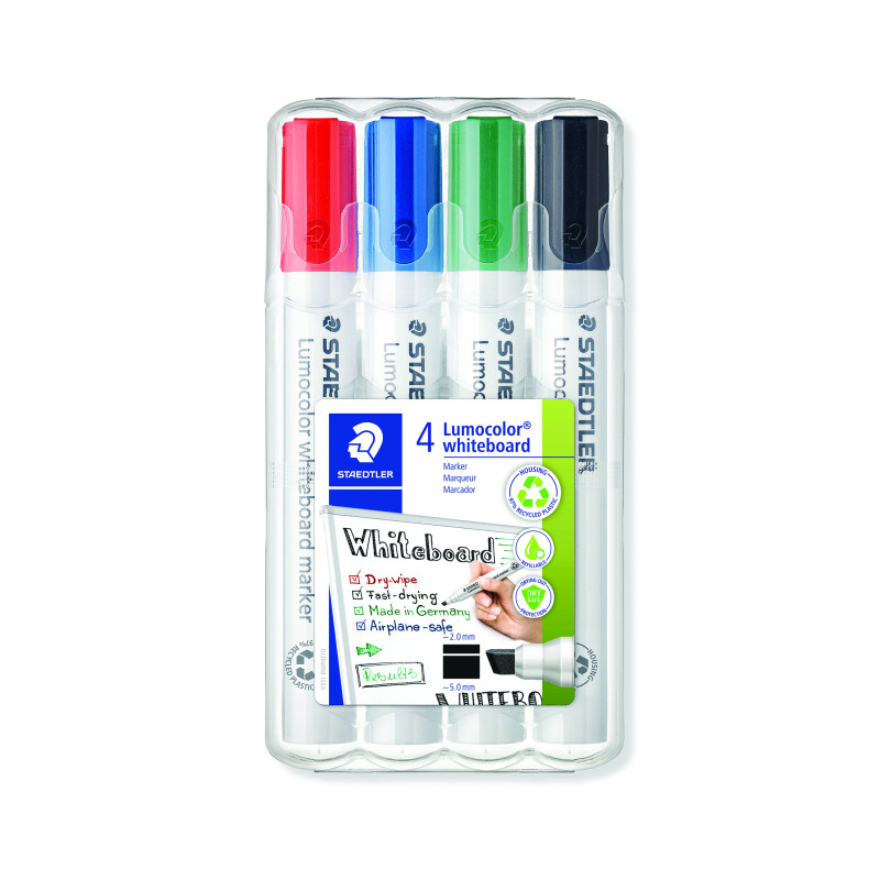 Staedtler+Lumocolor+351+Drywipe+Marker+Assorted+%28Pack+of+4%29+351+WP4