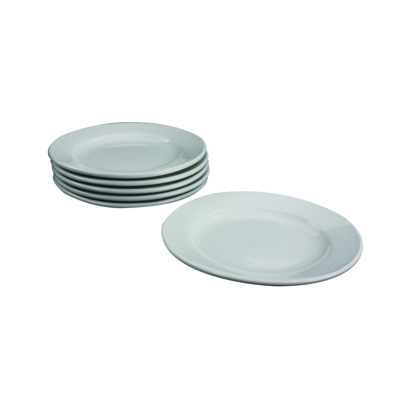 Porcelain+Plate+170mm+White+%28Pack+of+6%29+305093