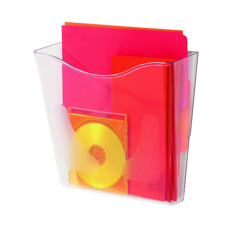 Deflecto+SteriTouch+Wall+Pocket+Portrait+Clear+CP078STCRY