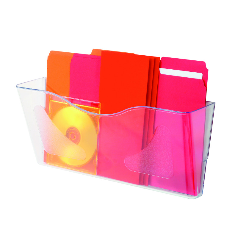 Deflecto+SteriTouch+Wall+Pocket+Landscape+Clear+CP074STCRY