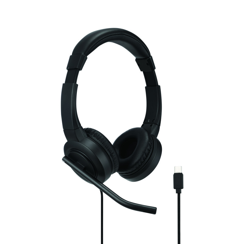 Kensington+H1000+USB-C+On-Ear+Headband+Wired+Headset+Black+K83450WW