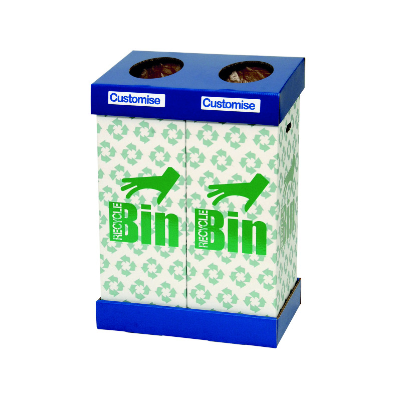 Acorn+Office+Twin+Recycling+Bin+Blue%2FGreen+%2895+litres+each+bin%29+802853