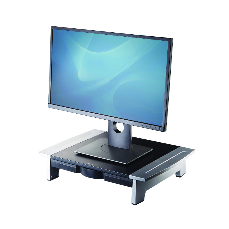 Fellowes+Office+Suites+Standard+Monitor+Stand+Black%2FSilver+8031101