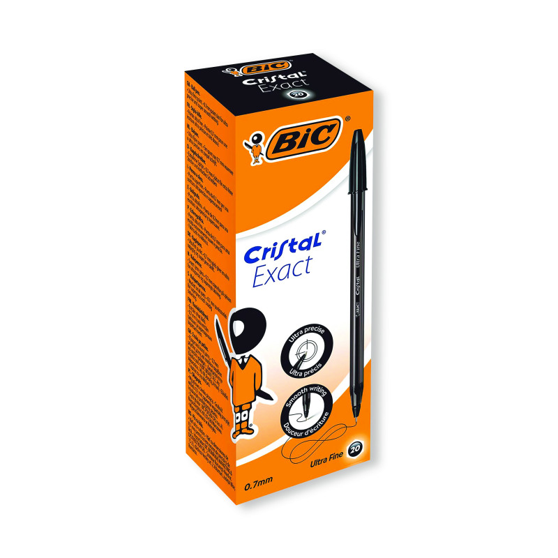 Bic+Cristal+Ballpoint+Pens+Ultra+Fine+0.7mm+Black+%2820+Pack%29+992603
