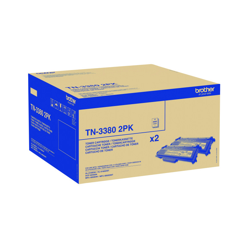 Brother+TN-3380TWIN+Toner+Cartridge+HY+Black+Twinpack+TN3380TWIN