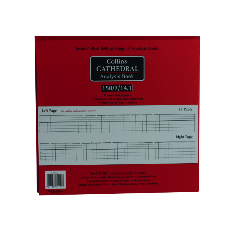 Collins+Cathedral+150%2F7%2F14.1+Analysis+Book+7+Debit+14+Credit+Cash+Columns+96+Pages+812150%2F8