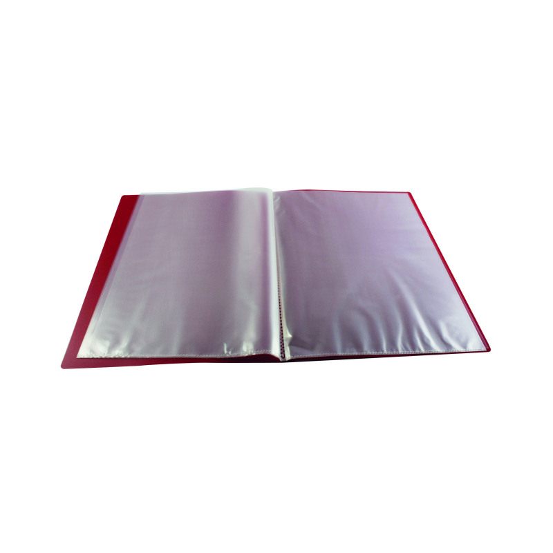 Q-Connect+Polypropylene+Display+Book+10+Pocket+Red+KF01246