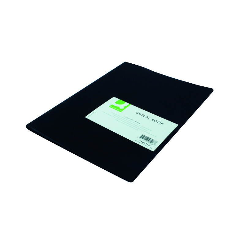 Q-Connect+Polypropylene+Display+Book+10+Pocket+Black+KF01248