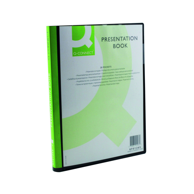 Q-Connect+Presentation+Display+Book+20+Pocket+A4+Black+KF01265