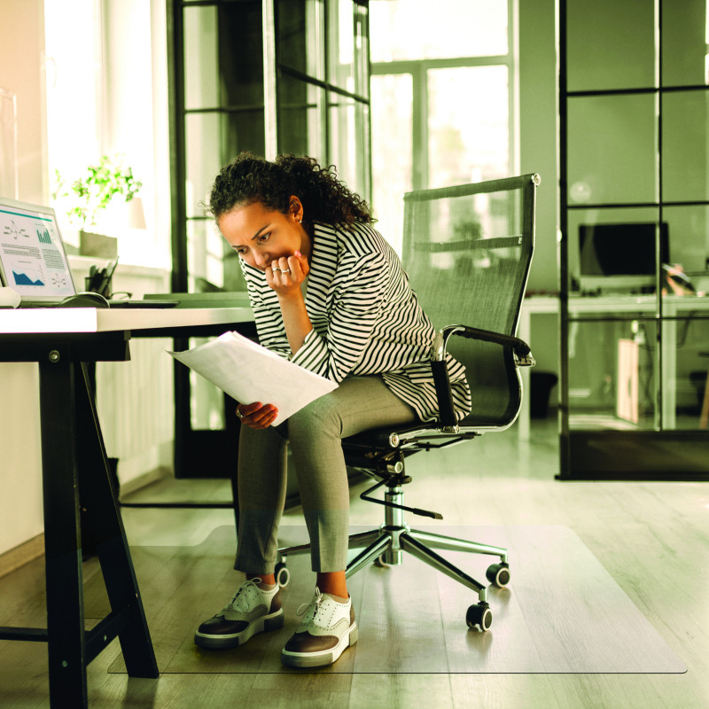 Floortex+Cleartex+Chair+Mat+Hard+Floor+Lipped+1200x900x2.2mm+PVC+Clear+1299225LV