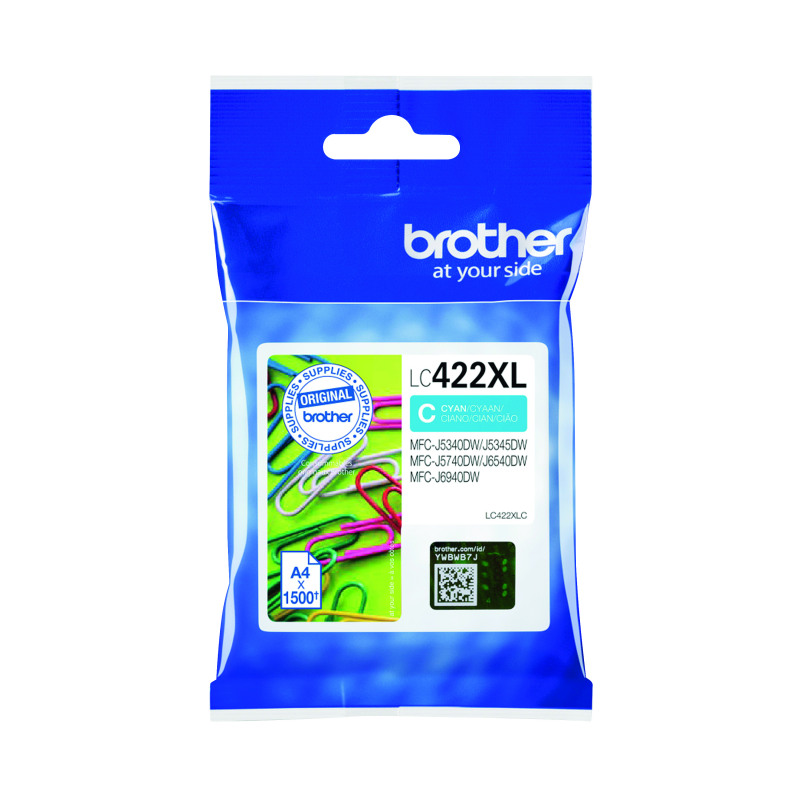 Brother+LC422XLC+Inkjet+Cartridge+High+Yield+Cyan+LC422XLC