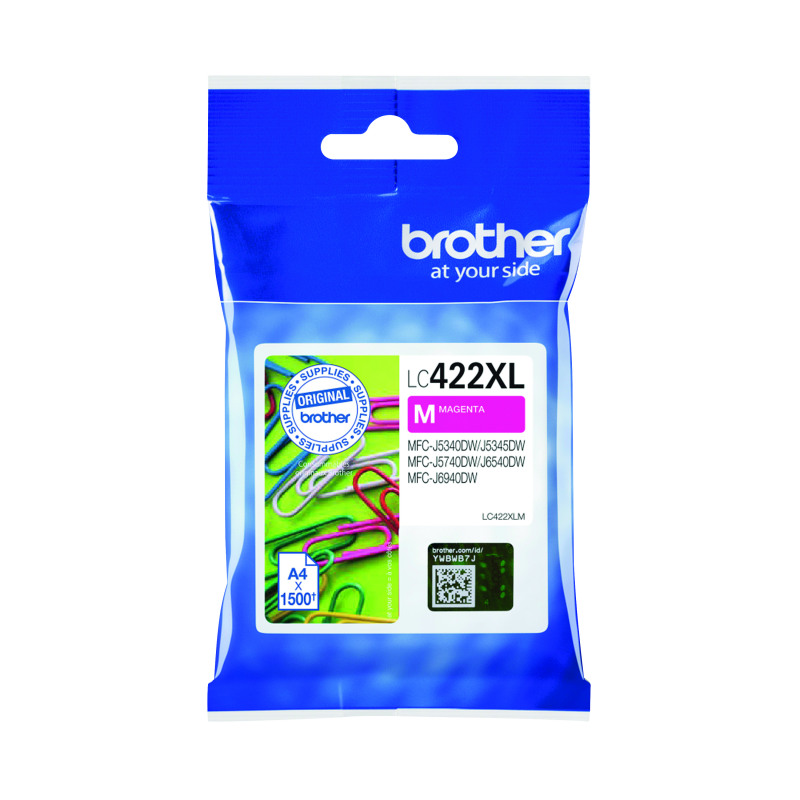 Brother+LC422XLM+Inkjet+Cartridge+High+Yield+Magenta+LC422XLM