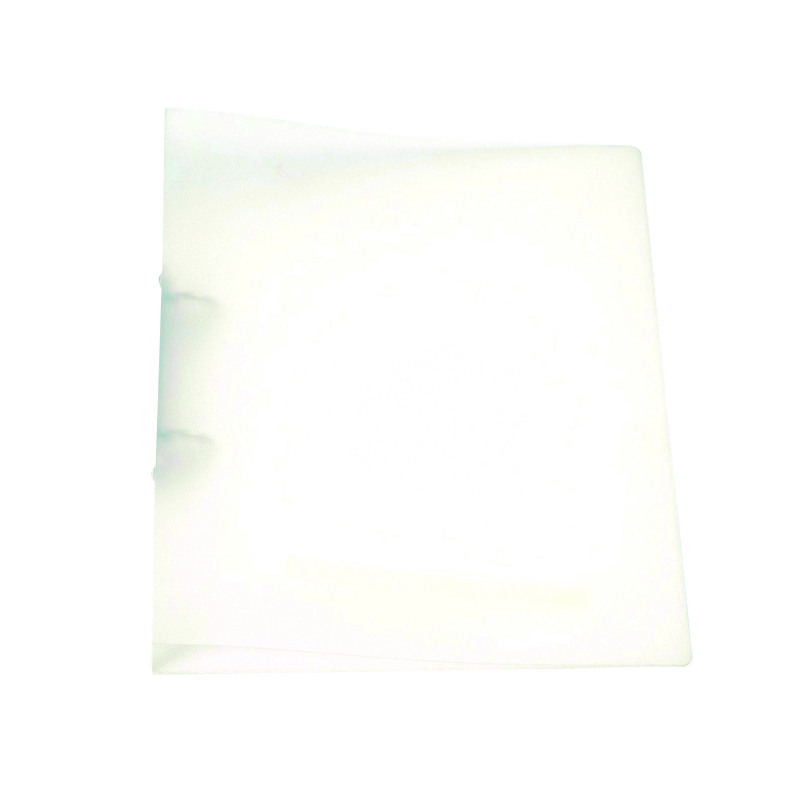 Q-Connect+2+Ring+Binder+Frosted+A4+Clear+%2825mm+capacity+and+has+a+spine+label%29+KF02487