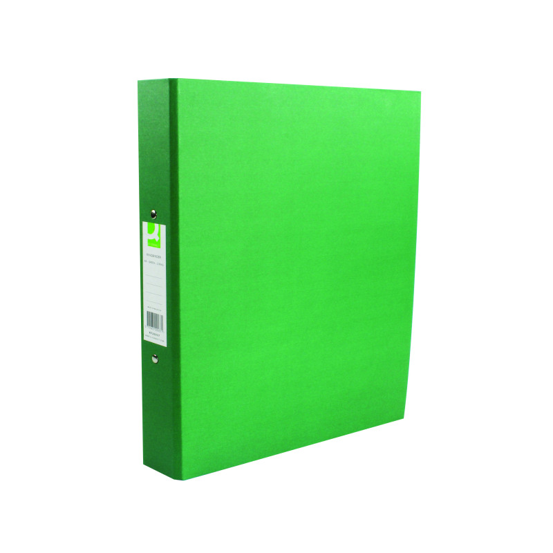 Q-Connect+2+Ring+25mm+Paper+Over+Board+Green+A4+Binder+%2810+Pack%29+KF20037