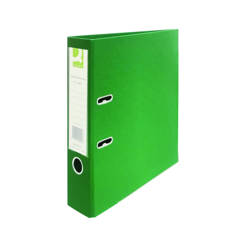Q-Connect+70mm+Lever+Arch+File+Polypropylene+A4+Green+%28Pack+of+10%29+KF20022
