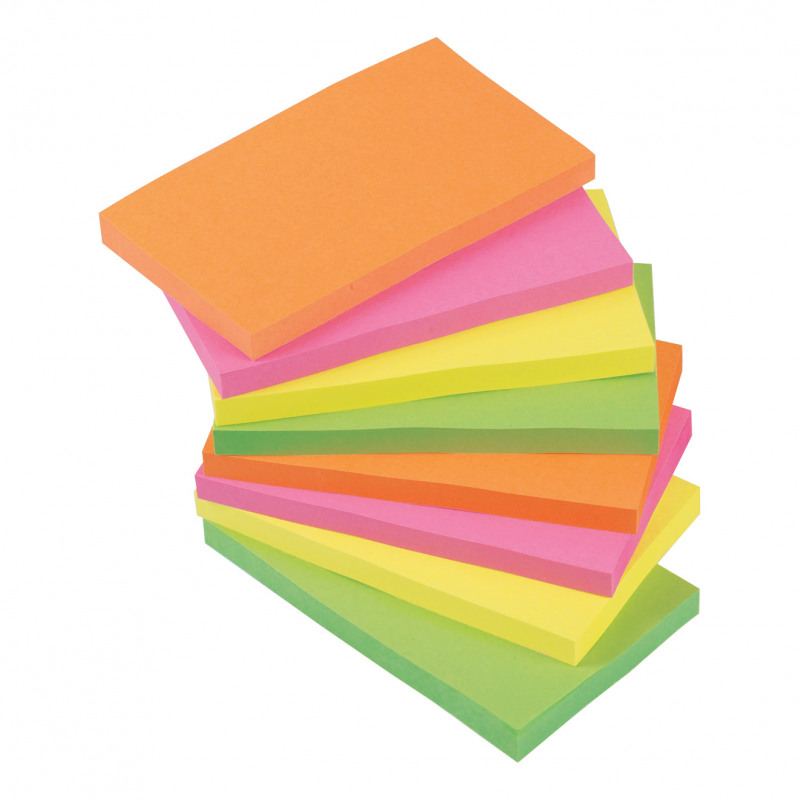 5+Star+Sticky+Notes+Removable+Neon+76x127mm+%28Pack+of+12%29+912998
