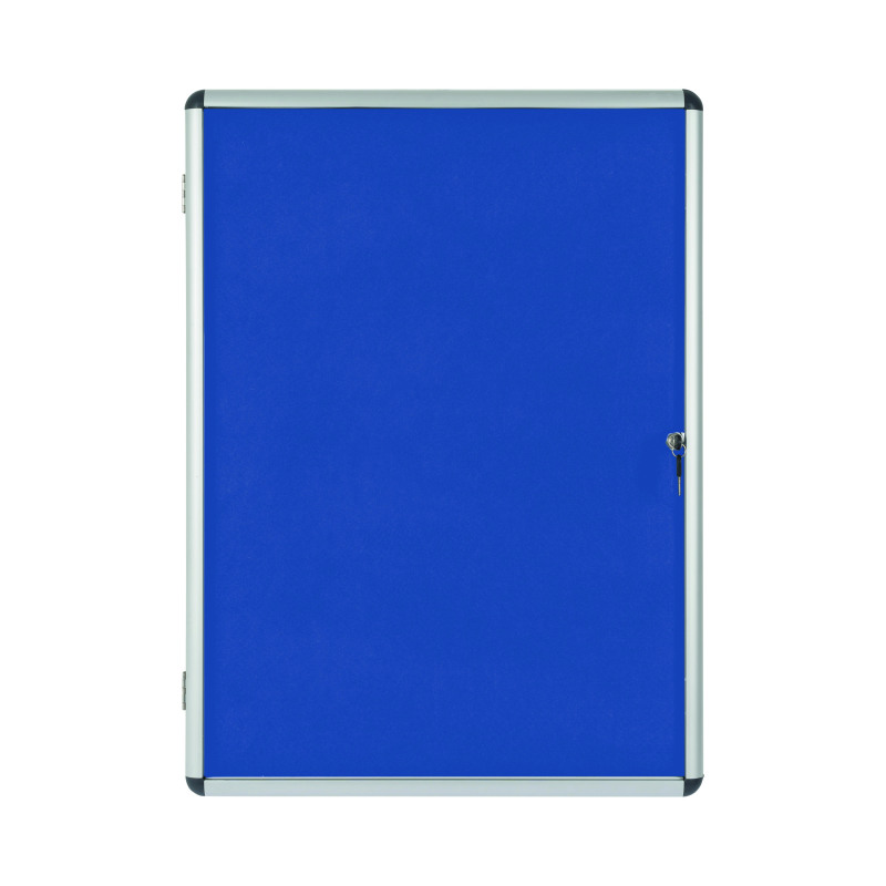 Bi-Office+Enclore+Felt+Indoor+Lockable+Glazed+Case+720x981x35mm+Blue+VT630107150