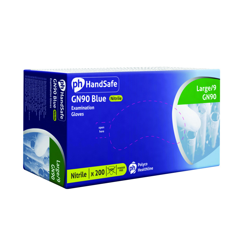 Handsafe+Powder-Free+Nitrile+Gloves+Large+Blue+%28Pack+of+200%29+GN90