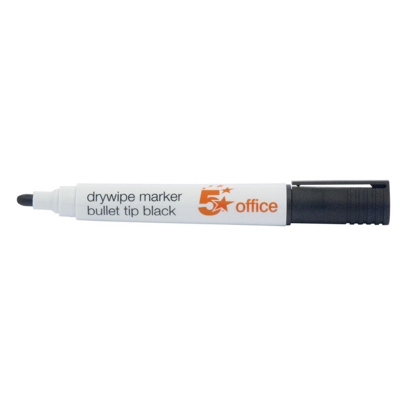 5+Star+Office+Drywipe+Marker+Xylene%2FToluene-free+Bullet+Tip+3mm+Line+Black+%28Pack+of+12%29