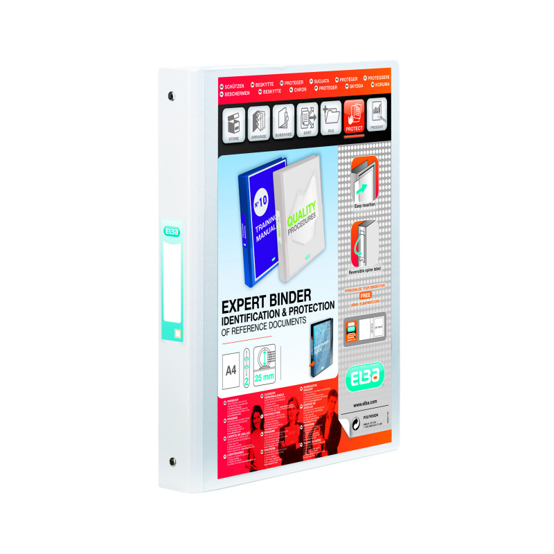 Elba+Vision+25mm+2+O-Ring+Presentation+Binder+A4+White+100080889
