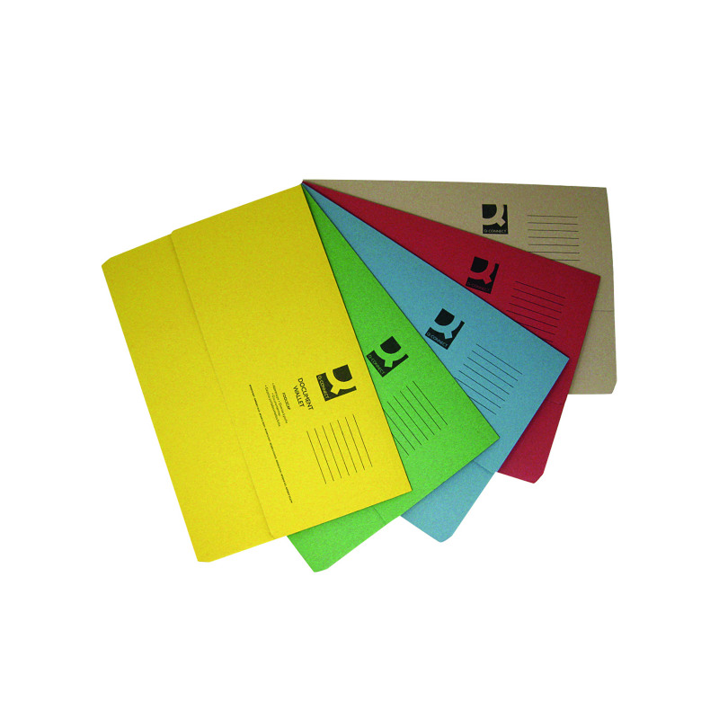 Q-Connect+Document+Wallets+Foolscap+Assorted+%2850+Pack%29+KF01490