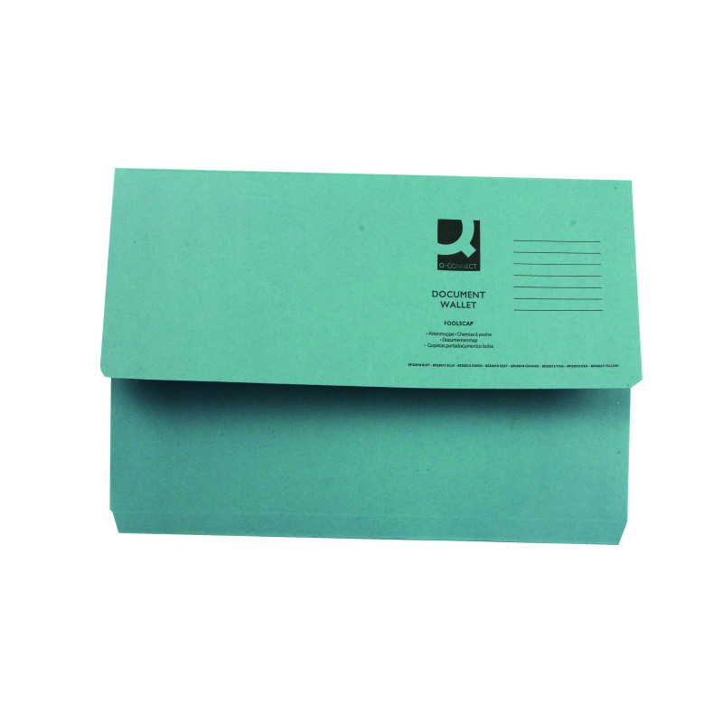 Q-Connect+Document+Wallet+Foolscap+Blue+%28Pack+of+50%29+KF23011