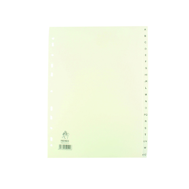 A4+White+A-Z+Polypropylene+Index+WX01351