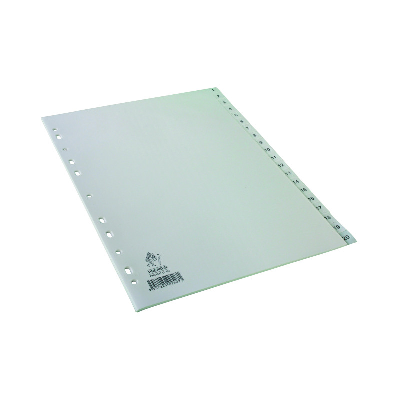 A4+White+1-20+Polypropylene+Index+WX01356