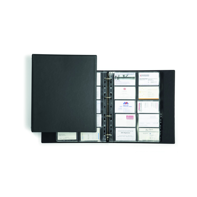 Durable+VISIFIX+ECONOMY+400+Business+Card+Ring+Binder+Black+A4+2444%2F01