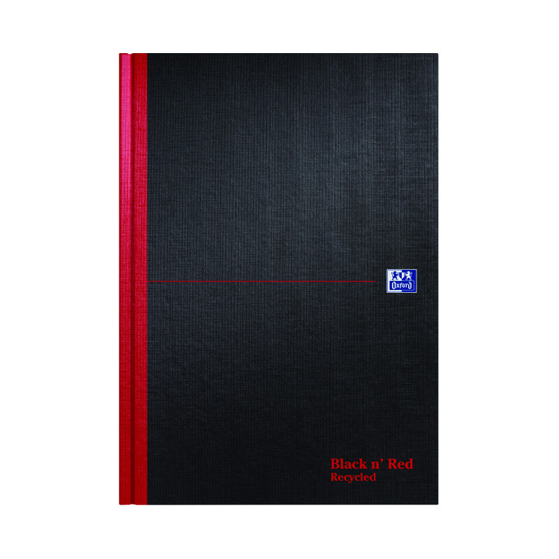 Black+n%26apos%3B+Red+Casebound+Recycled+Hardback+Notebook+192+Pages+A4+%28Pack+of+5%29+100080530