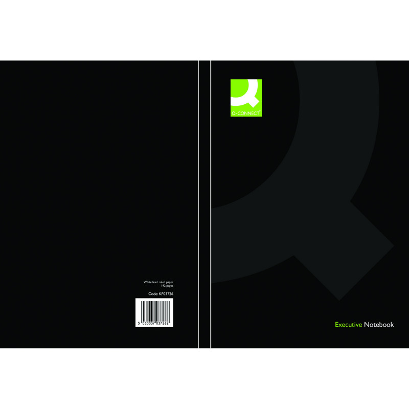 Q-Connect+Hardback+Casebound+Notebook+A5+Black+%28Pack+of+3%29+KF03726