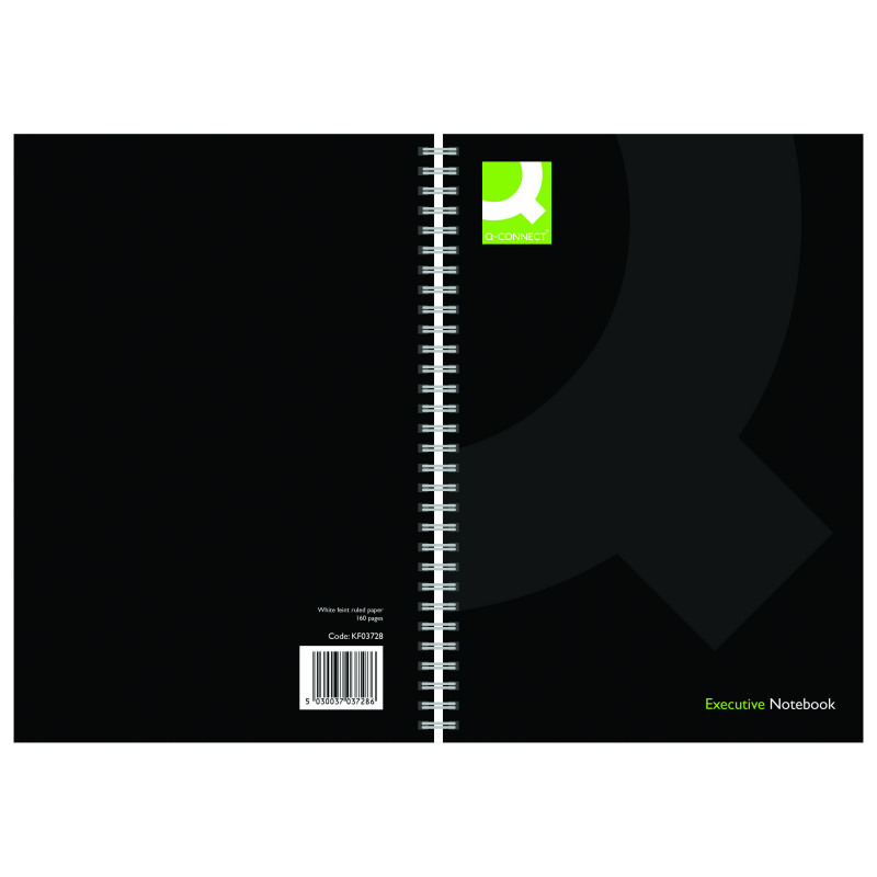 Q-Connect+Hardback+Wirebound+Book+A5+Black+%28Pack+of+3%29+KF03728