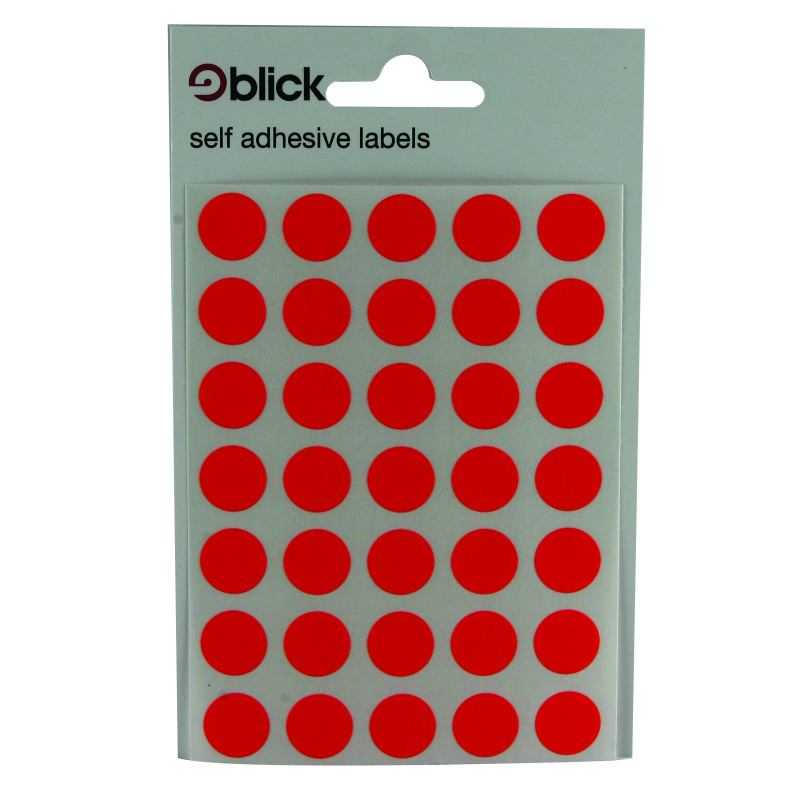 Blick+Coloured+Labels+in+Bags+Round+13mm+Dia+140+Per+Bag+Red+%28Pack+of+2800%29+RS004554