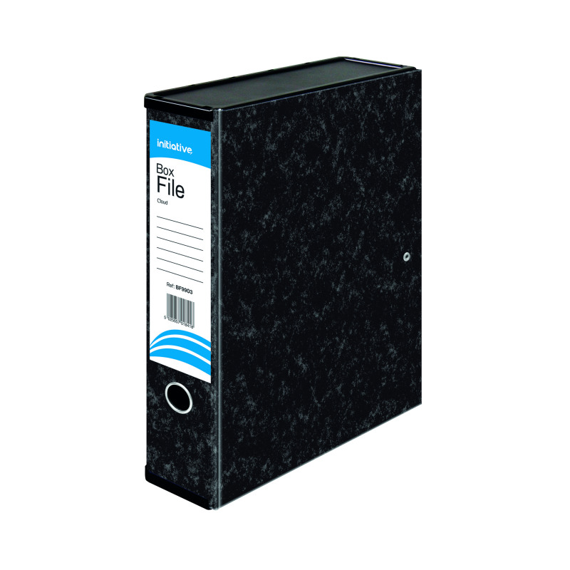Initiative+Lockspring+Box+File+A4%2FFoolscap+70mm+Capacity+Black+Cloud+%2810+Pack%29