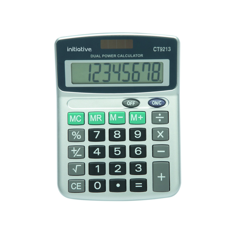 Initiative+8+Digit+Semi+Desktop+Solar+Powered+Calculator
